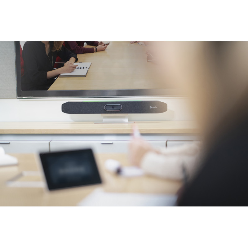 Poly Studio X50 Barra de vídeo todo en uno, localización EMEA-INTL en inglés, enchufe europeo (83Z44AA#ABB)