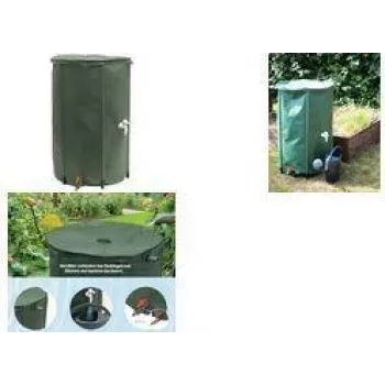 EDA RÉCUP'O Kit de depósito de agua de lluvia plegable, 500 l, diámetro 800 mm, verde, resistente a los rayos UV (010983 V.CA)