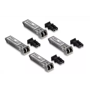 TRENDnet TEG-MGBSX/4 - Módulo transceptor SFP (Mini-GBIC) - LC multimodo - hasta 550 m - 850 nm - conforme TAA (pack de 4)