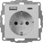 Gira toma de corriente con USB, gris (2459015)