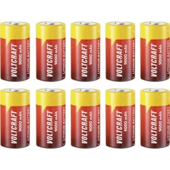 Voltcraft pila especial C (Baby), Button Top, Li-SoCl2, 3,6 V, 9000 mAh, 10 uds.