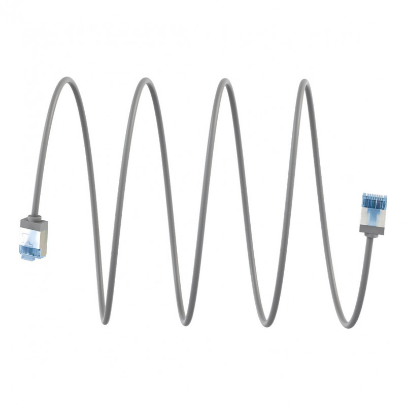 Goobay Cable de parcheo Slim Cat6a U/FTP RJ45, 1 m, gris