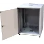 IT-Budget Rack de red de 19 pulgadas SJB, 12U, AnxPr 600x600 mm, puerta de cristal, panel trasero, gris claro (W-3987-01-02-011-BBL)