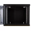 IT-BUDGET TAUNUS armario de red de 19 inch, 12U, 600 mm de profundidad, puerta de cristal, con cerradura, negro