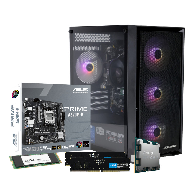 PCBuilder WARDEN PC gaming, AMD Ryzen 5 8600G, Windows 11