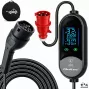 Qoltec cargador móvil EV para coches eléctricos e híbridos, ajuste 2 en 1, Type 2, 7 kW, 230 V, CEE 32 A, LED, 5 m