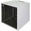Silence Rack Office 12U Armario insonorizado de 19 pulgadas con ventilador silencioso y puerta de cristal, 600 x 600 mm, Gris claro (SRO126060)