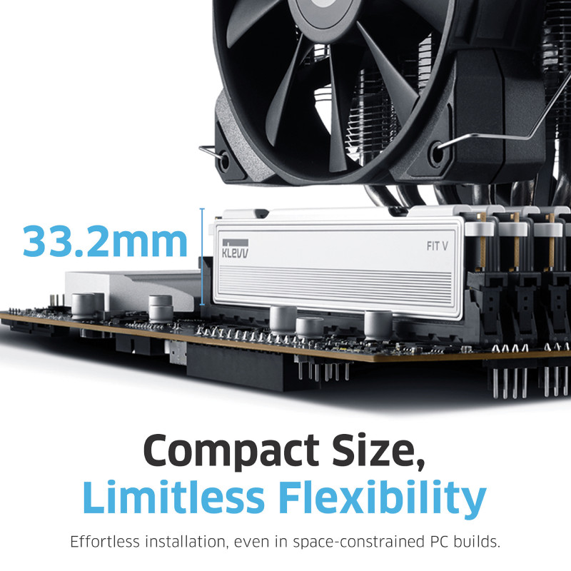 KLEVV Fit V 32GB (2x16GB) DIMM 6000MHz CL28 Kit de memoria, Negro (KD5AGU880-60B280F)