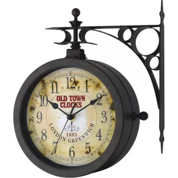 TFA 603011 Reloj de pared de cuarzo, Antiguo, Negro