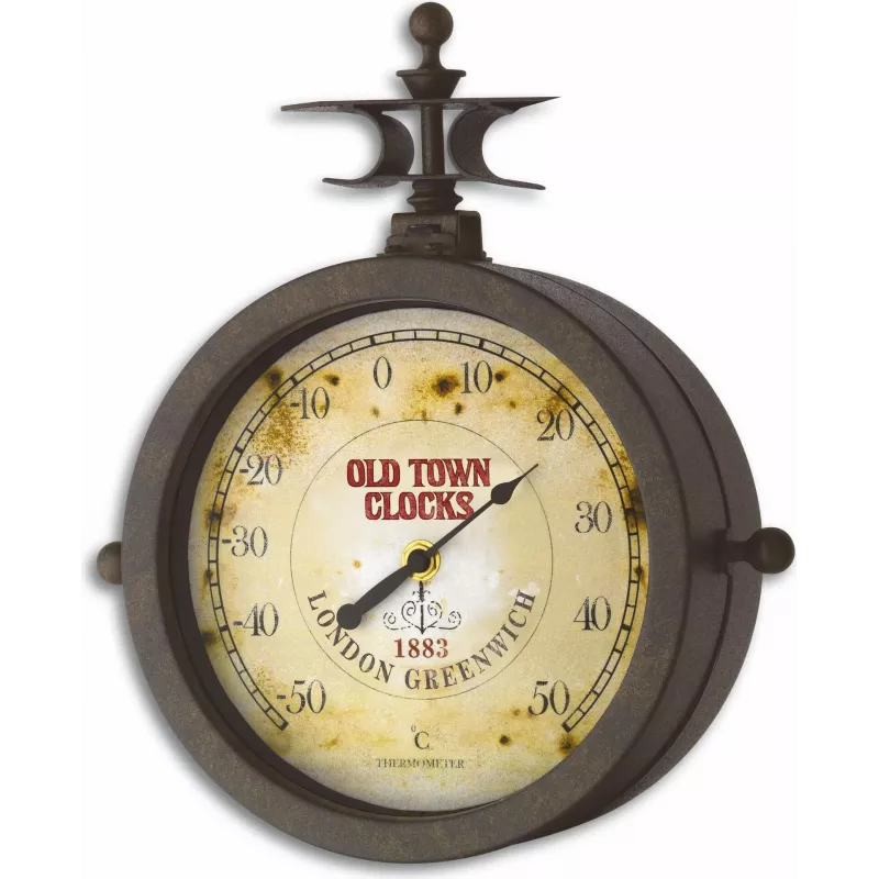 TFA 603011 Reloj de pared de cuarzo, Antiguo, Negro