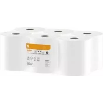 satino by wepa Rollo de toalla de mano HiCycle, 1 capa, 300 m, 100% reciclado, blanco brillante, 6 rollos (315560)
