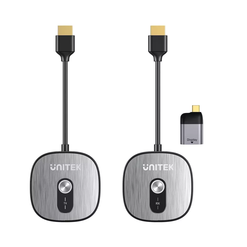 Receptor HDMI inalámbrico Unitek 4K@30Hz con transmisor y adaptador USB-C a HDMI, set