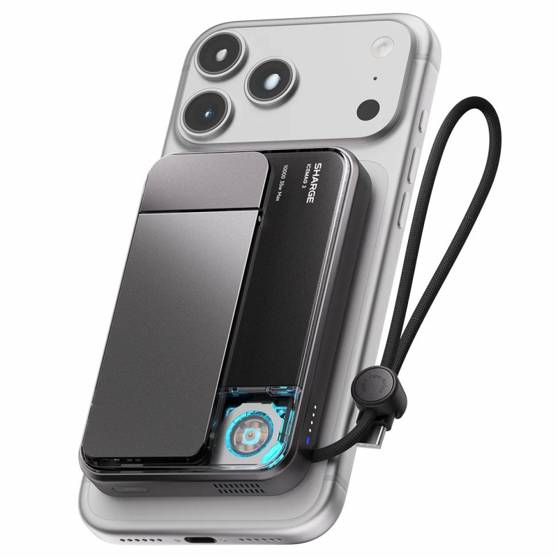 SHARGE ICEMAG 3 batería externa, 10.000 mAh, 25 W Qi2, 35 W USB-C, negro