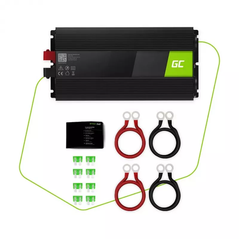 Green Cell convertidor de tensión 24 V a 230 V, 3000 W/6000 W, onda sinusoidal modificada (INV27)