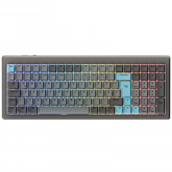 Ducky Cushion 98 teclado gaming, 96%, distribución DE (ISO), Shush Red Switches - Nickel (DKCUS2598-DSDEPHCC3H1)