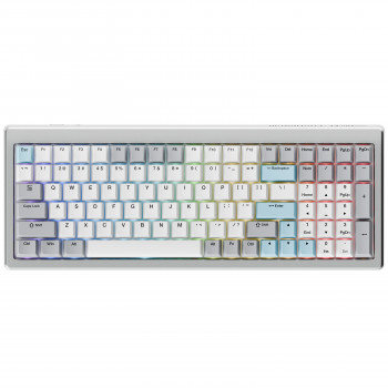 Ducky Cushion 98 teclado gaming, 96%, distribución US (ANSI), Shush Green Switches - plata (DKCUS2598-DDUSPHCC4S1)