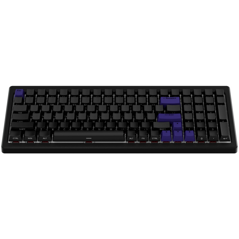 Ducky Cushion 98 teclado gaming, 96%, distribución US (ANSI), Shush Red Switches – negro mate