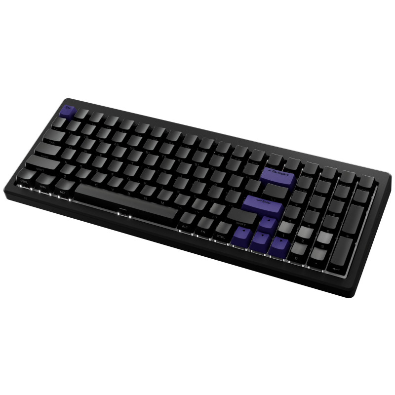 Ducky Cushion 98 teclado gaming, 96%, distribución US (ANSI), Shush Green Switches – negro mate