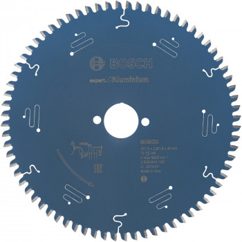 Bosch disco de sierra Expert for Aluminium Ø 210 mm, 72 dientes, agujero 30 mm (2608644105)