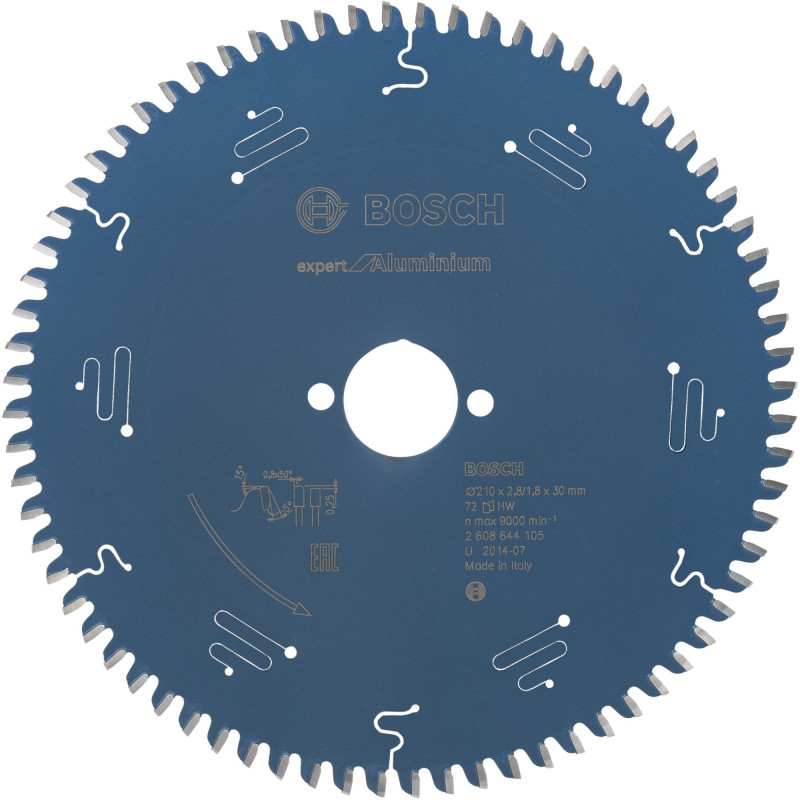 Bosch disco de sierra Expert for Aluminium Ø 210 mm, 72 dientes, agujero 30 mm (2608644105)