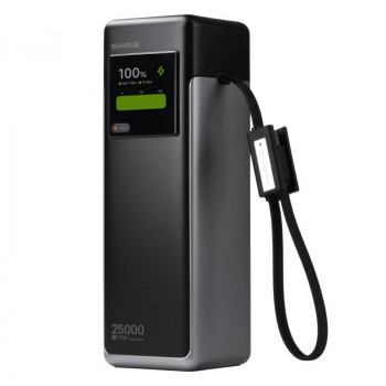 Batería externa SHARGE HyperTower 170, 25.000 mAh, 170 W, 4 en 1, negra