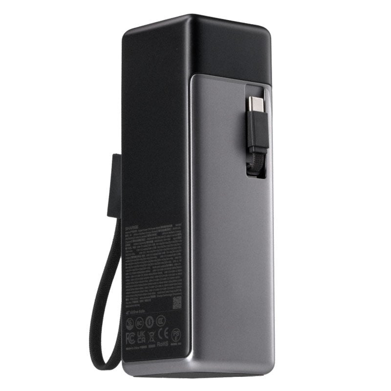 Batería externa SHARGE HyperTower 170, 25.000 mAh, 170 W, 4 en 1, negra