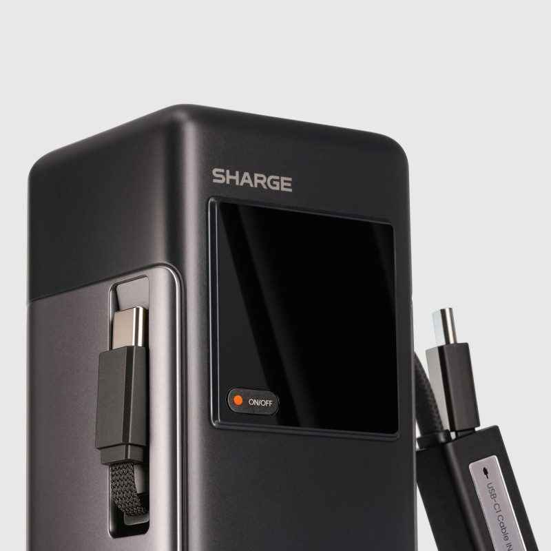 Batería externa SHARGE HyperTower 170, 25.000 mAh, 170 W, 4 en 1, negra