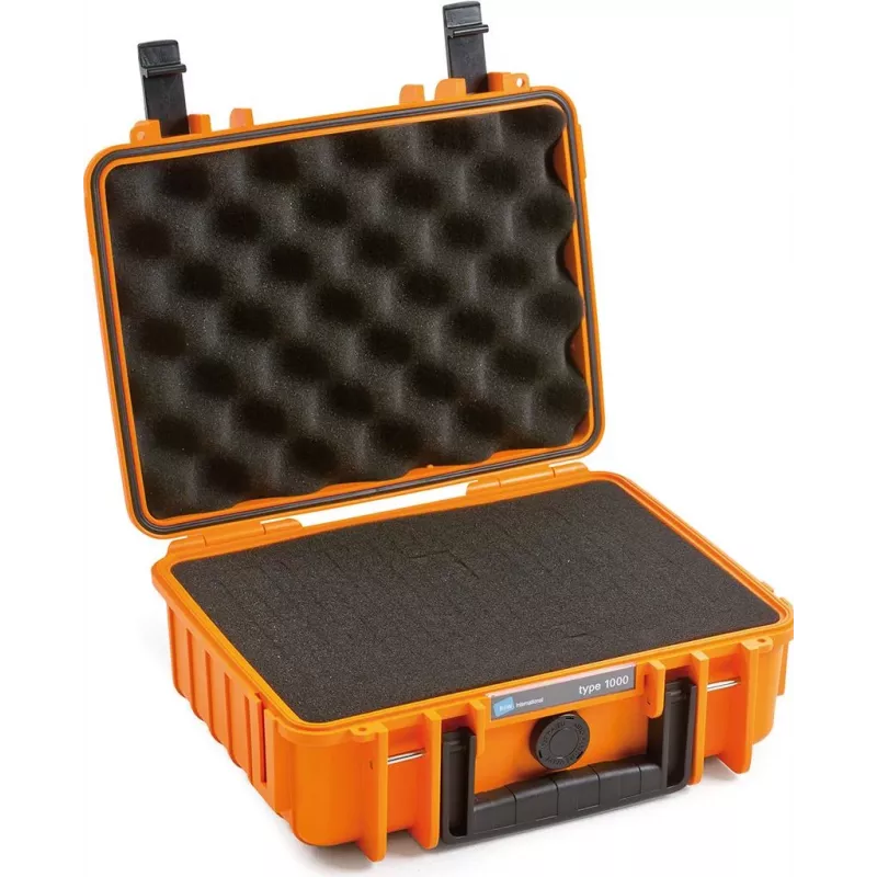 B&W 1000/O/SI maletín de herramientas, naranja, polipropileno (PP), antipolvo, impermeable, 248,92 x 175,26 x 93,98 mm