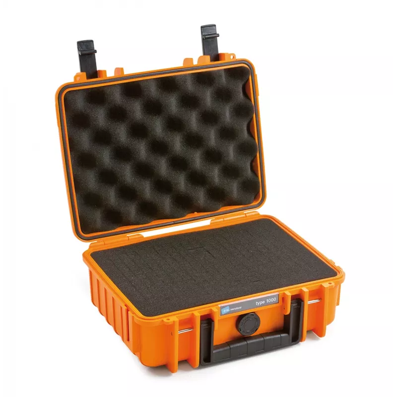 B&W 1000/O/SI maletín de herramientas, naranja, polipropileno (PP), antipolvo, impermeable, 248,92 x 175,26 x 93,98 mm