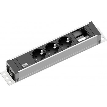 Bachmann UNIVERSAL Alargador, 3 enchufes, 3 m, negro / antracita plateado (922.0111)