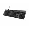 Natec Amberjack Teclado con cable, distribución US, switches lineales hot-swap, retroiluminación blanca, anti-ghosting, grabación de macros, negro/gris (NKL-2391)