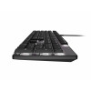 Natec Amberjack Teclado con cable, distribución US, switches lineales hot-swap, retroiluminación blanca, anti-ghosting, grabación de macros, negro/gris (NKL-2391)