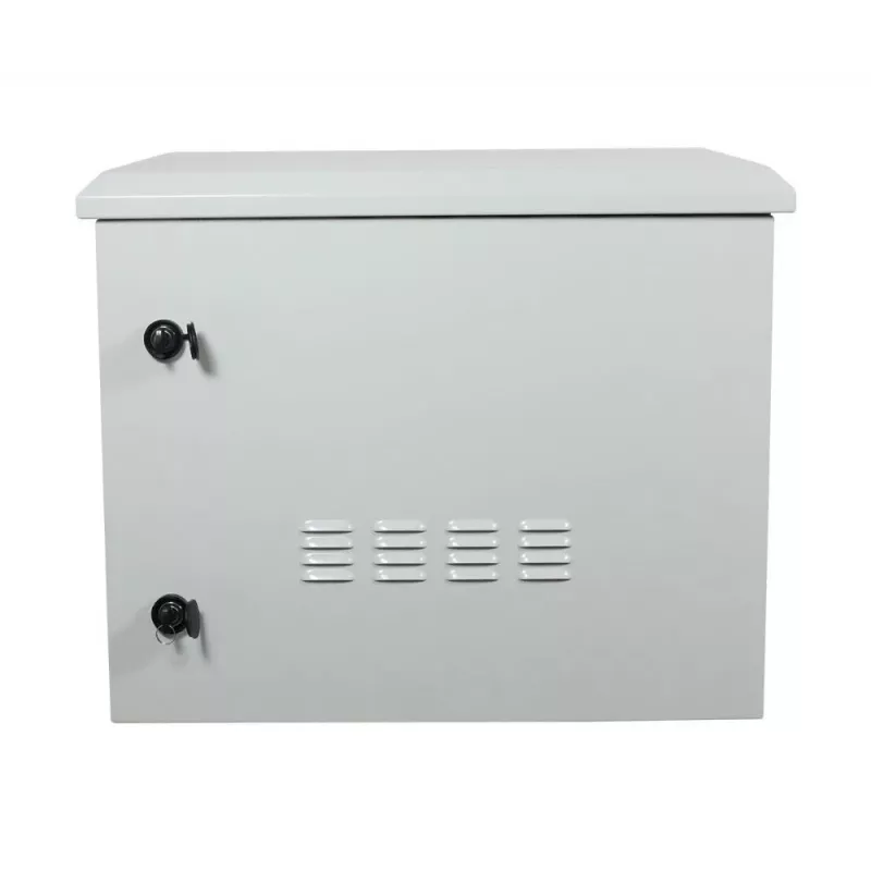 Allnet SO Serie 19 pulgadas 12U IP55 armario de pared, 638 mm de profundidad, con unidad de 4 ventiladores, gris claro (ALL-SO03-6612-G-DGRAUV2)