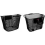 Cesta de manillar para bicicleta Fischer con sujeción rápida por clic, negra, alambre de malla fina