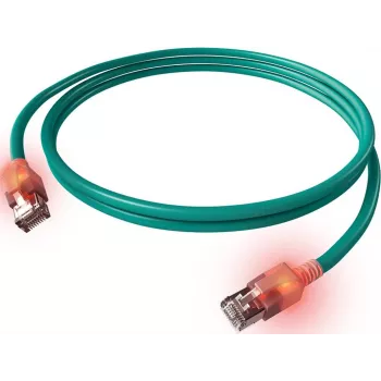 ZVK EasyLan cable de parcheo Cat6a LED RJ45, apantallado, 7,5 m, turquesa