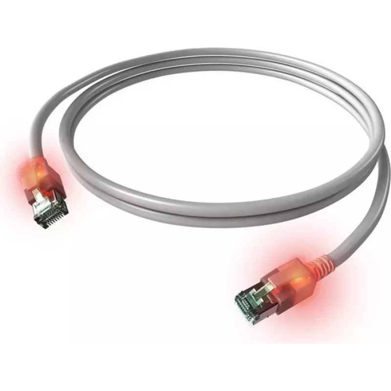 ZVK EasyLan cable de parcheo Cat6a LED RJ45, apantallado, 7,5 m, turquesa