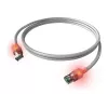 ZVK EasyLan cable de parcheo Cat6a LED RJ45, apantallado, 7,5 m, turquesa