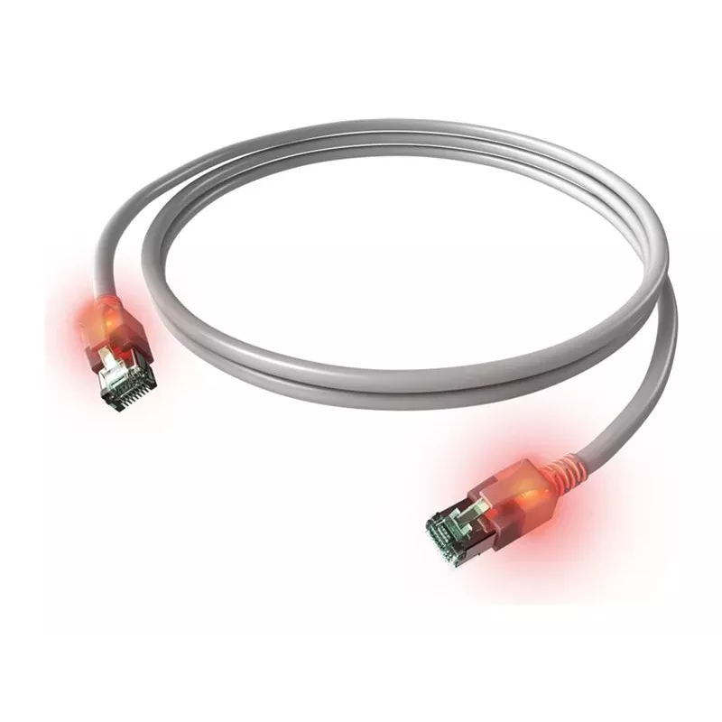 ZVK EasyLan cable de parcheo Cat6a LED RJ45, apantallado, 7,5 m, turquesa