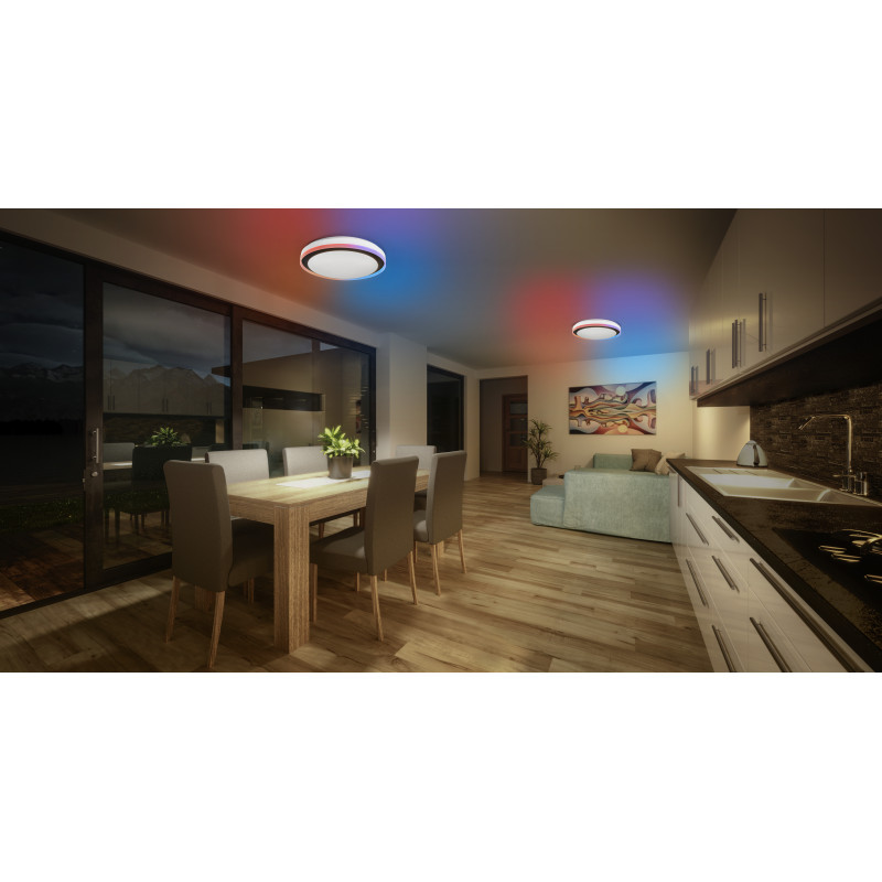 Osram SMART+ WiFi Orbis lámpara de pared/techo Magic 500 mm, RGB+TW, regulable, 38 W – negro/blanco