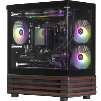 PC de sobremesa Thermaltake LCGS View 170WS, negro/madera, Windows 11 Home
