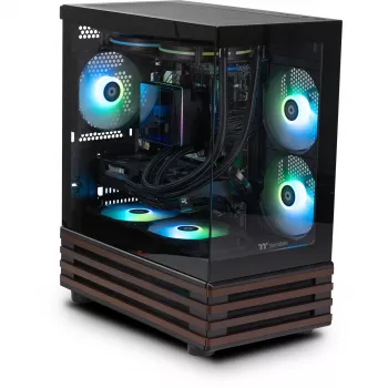 PC de sobremesa Thermaltake LCGS View 170WS, negro/madera, Windows 11 Home