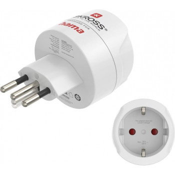 Hama adaptador de viaje tipo J, L, N, 3 polos, para Suiza, Italia y Brasil