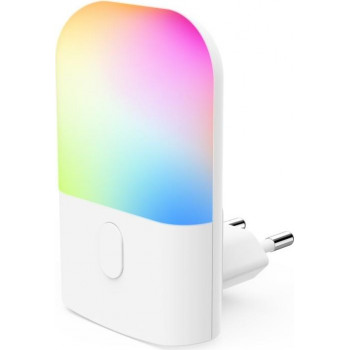 Hama luz nocturna LED de color, con enchufe, sensor de crepúsculo, cambio de color, RGB