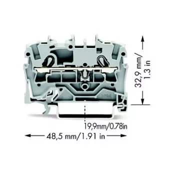 WAGO 2002-1201 bloque de bornes, 5,2 mm, 48,5 mm, 32,9 mm, 800 V