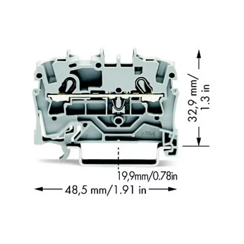 WAGO 2002-1201 bloque de bornes, 5,2 mm, 48,5 mm, 32,9 mm, 800 V