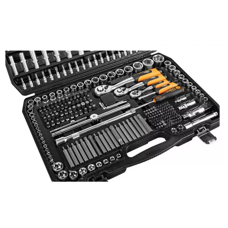 Neo Tools 10-218 juego de herramientas, 300 piezas, accionamiento 1/2, 3/8, 1/4