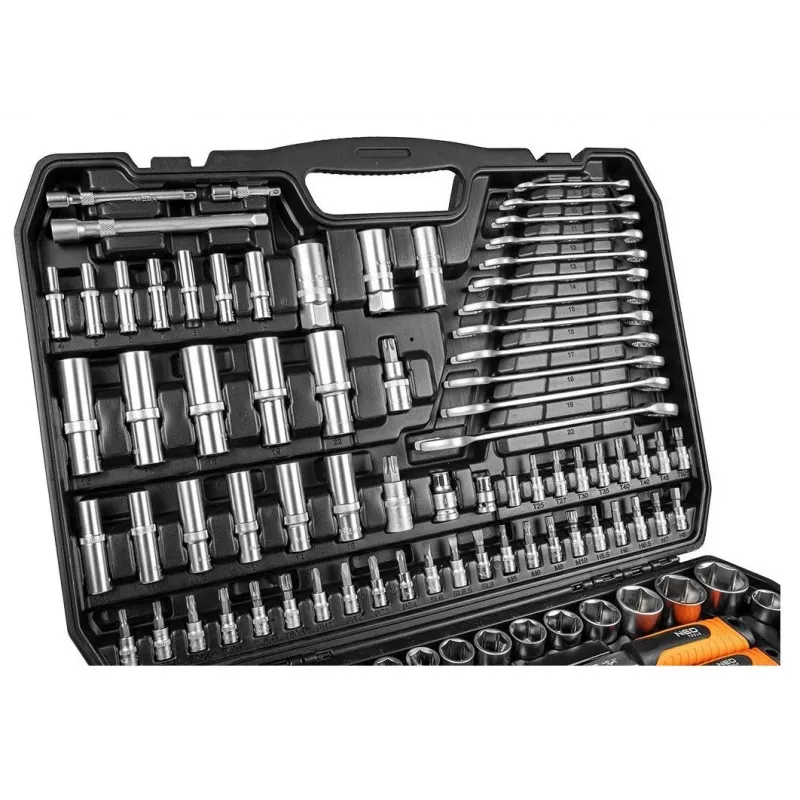 Neo Tools 10-218 juego de herramientas, 300 piezas, accionamiento 1/2, 3/8, 1/4
