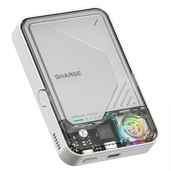 SHARGE ICEMAG 2 Powerbank, 10000 mAh, 15 W Qi2, 30 W USB-C, Transparente