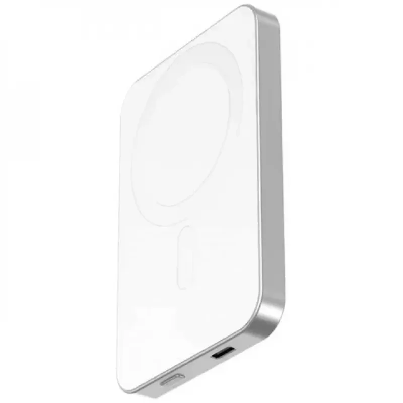 Batería externa inalámbrica magnética Nevox Qi2, 5000 mAh, plata/blanco