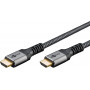 Cable HDMI Soft Ultra High Speed Goobay, 5 m, negro/plata (80739)